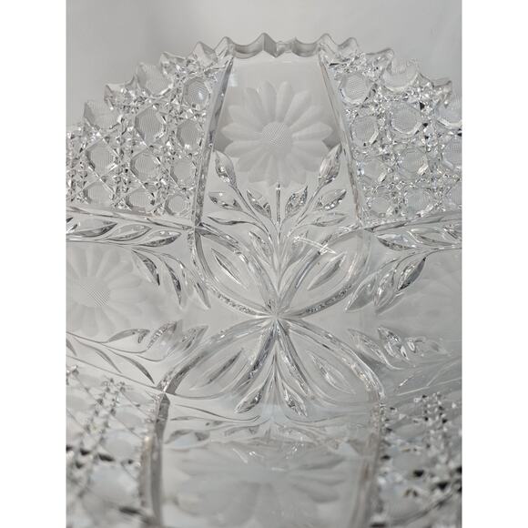 McKee Innovation EAPG Cut Crystal Fruit Bowl Floral Nearcut Pattern Antique - Picture 6 of 7